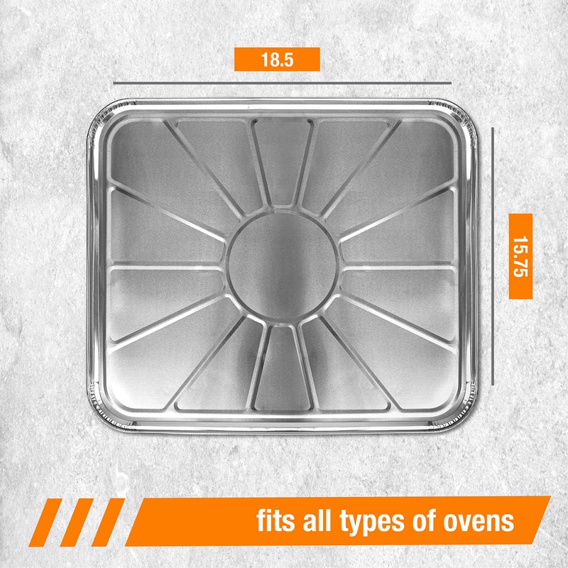 Plasticpro Disposable Foil oven liner Reusable Oven Drip Pan - Tray for Cooking and Baking Pack of 20 - Image 2